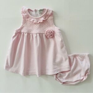 Kissy Kissy 3-6 Months Baby Girl Pink Crochet Dress Pima Cotton Spring Summer